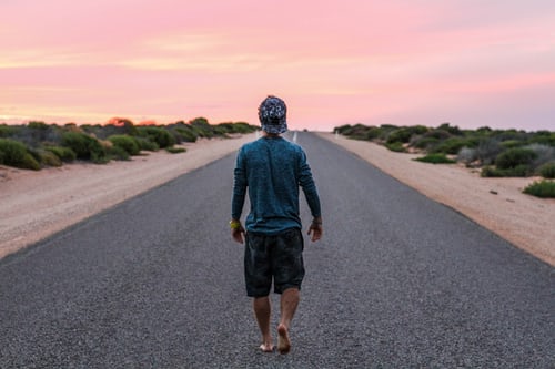 Barefoot walking to help flat feet